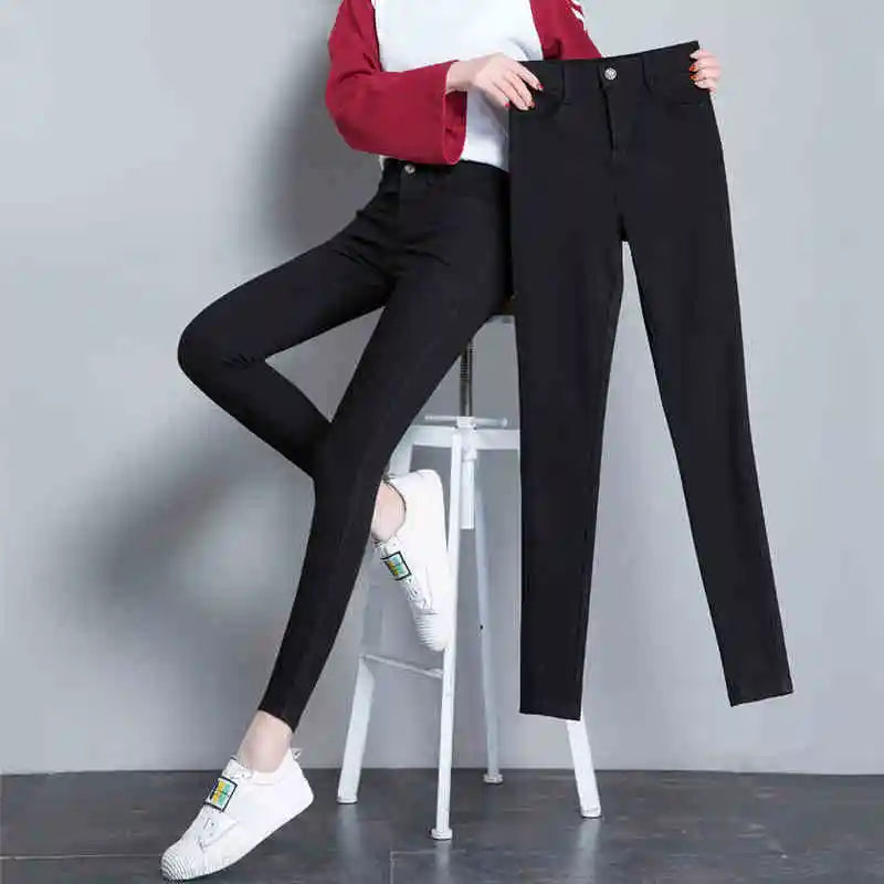 New Arrivals Fashion High Stretchy Women Pencil Jeans