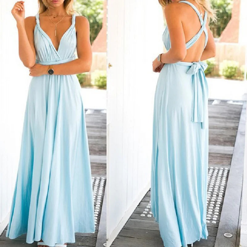 Sexy Women Multiway Wrap Convertible Boho Maxi Dress