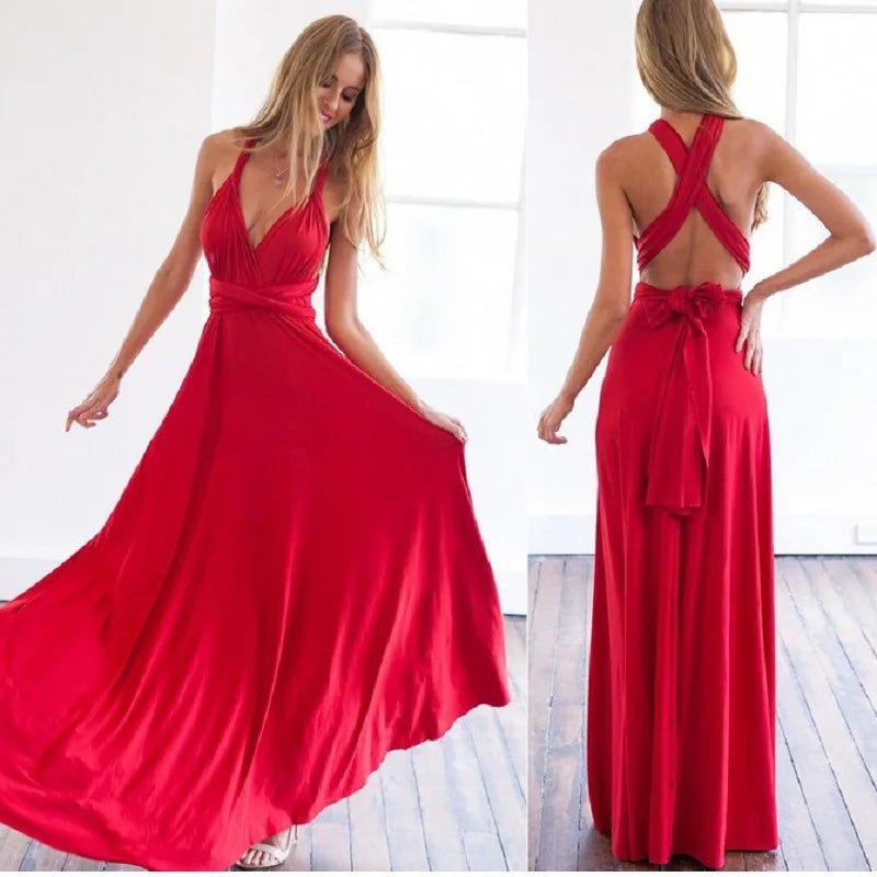 Sexy Women Multiway Wrap Convertible Boho Maxi Dress