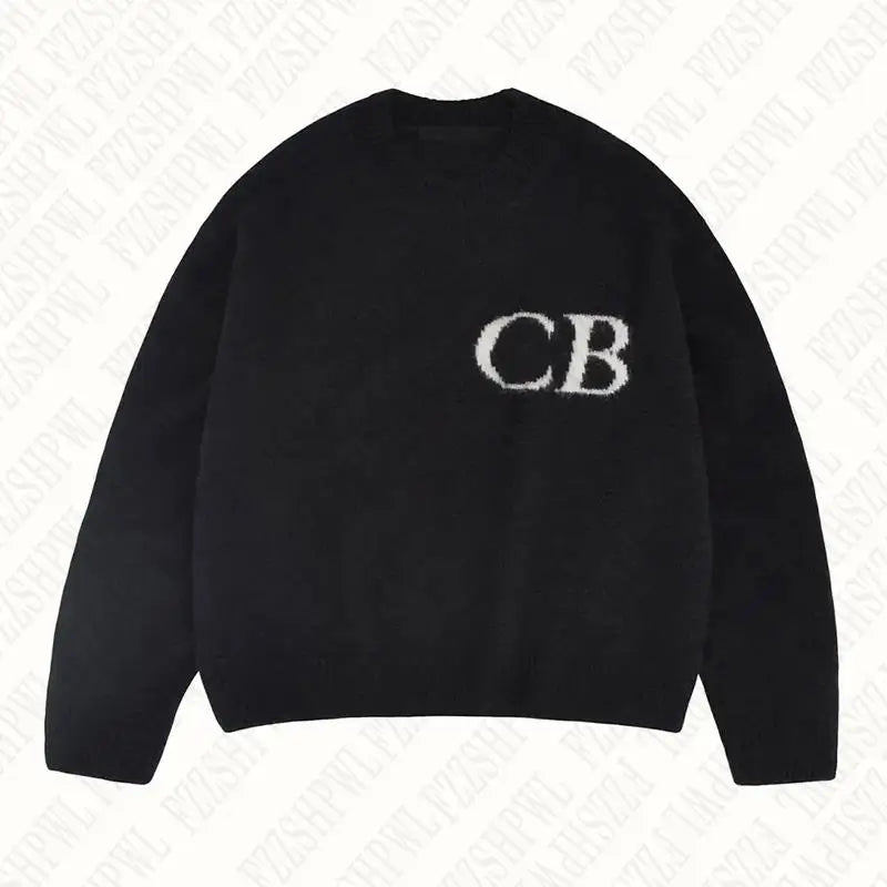 Grunge Goth Men Y2K Acrylic Knitted Sweater