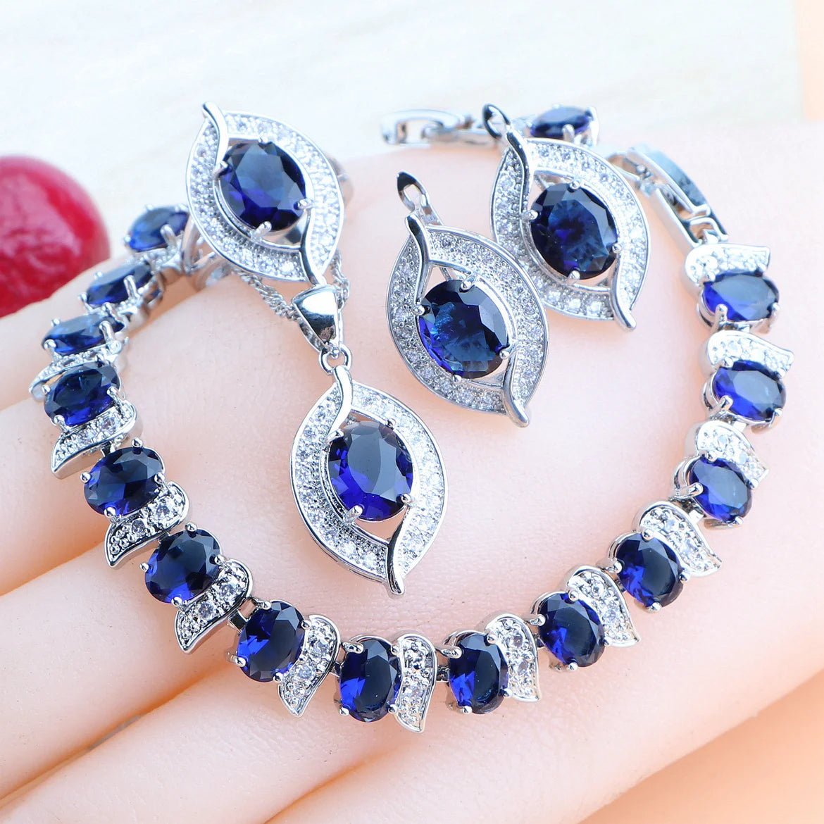 Purple Zircon 925 Sterling Silver Jewelry Set