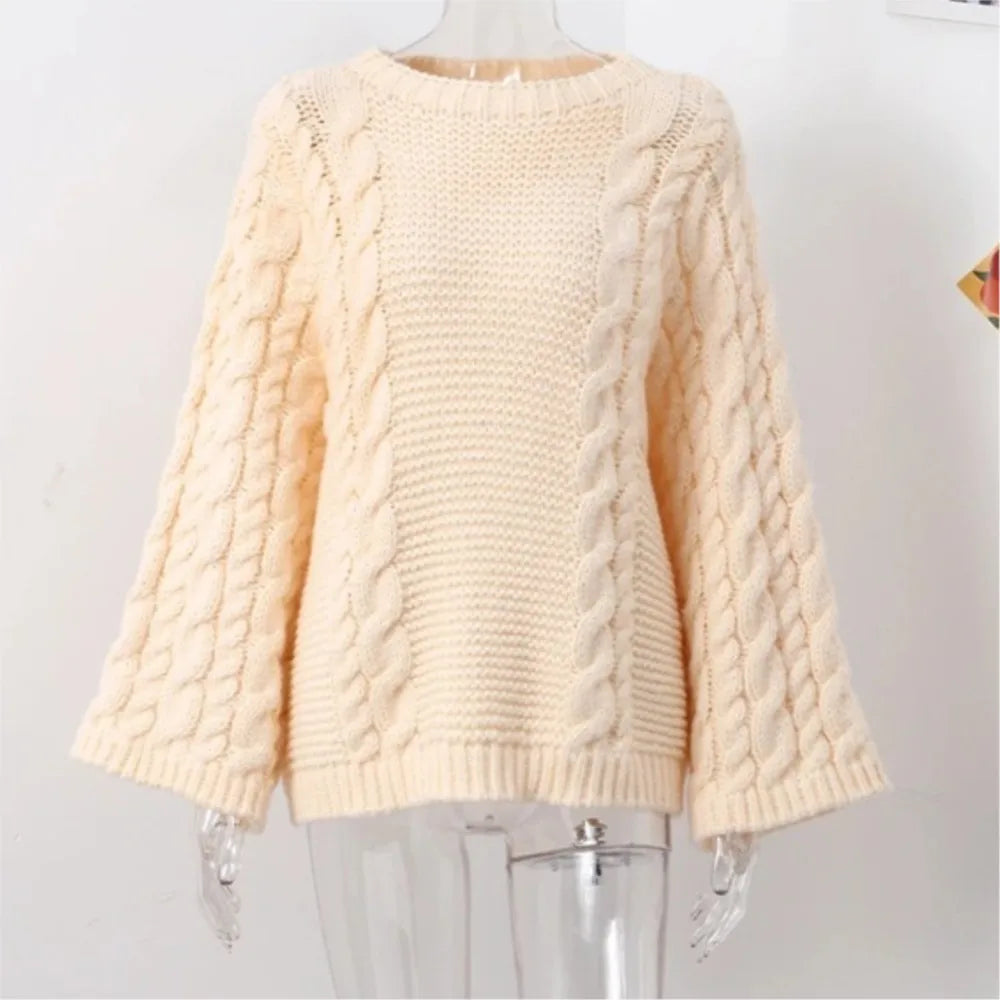 Women's Thick Line Big Twist Knitted Sweater