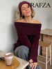 TRAFZA Women's 2025 Spring One Shoulder Sweater