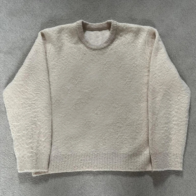 Grunge Goth Men Y2K Acrylic Knitted Sweater