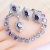 Purple Zircon 925 Sterling Silver Jewelry Set