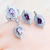 Purple Zircon 925 Sterling Silver Jewelry Set